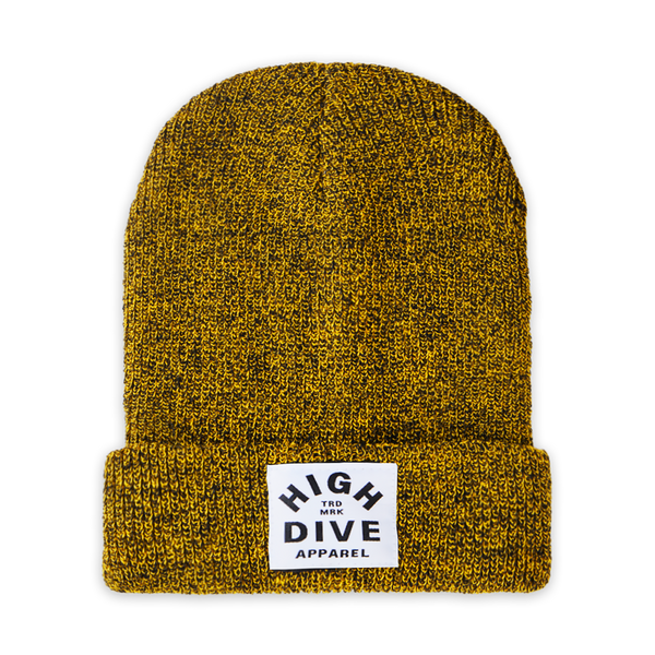 Antique Mustard Beanie With White HDA Label