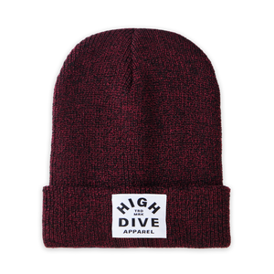 Antique Burgundy Beanie With White HDA Label