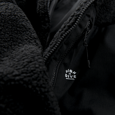 HDA Black Sherpa Fleece Jacket