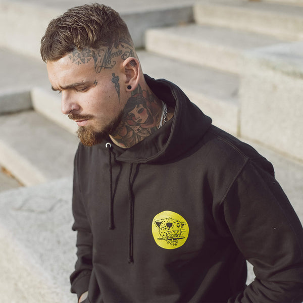 Sudadera con capucha y bolsillo de leopardo 