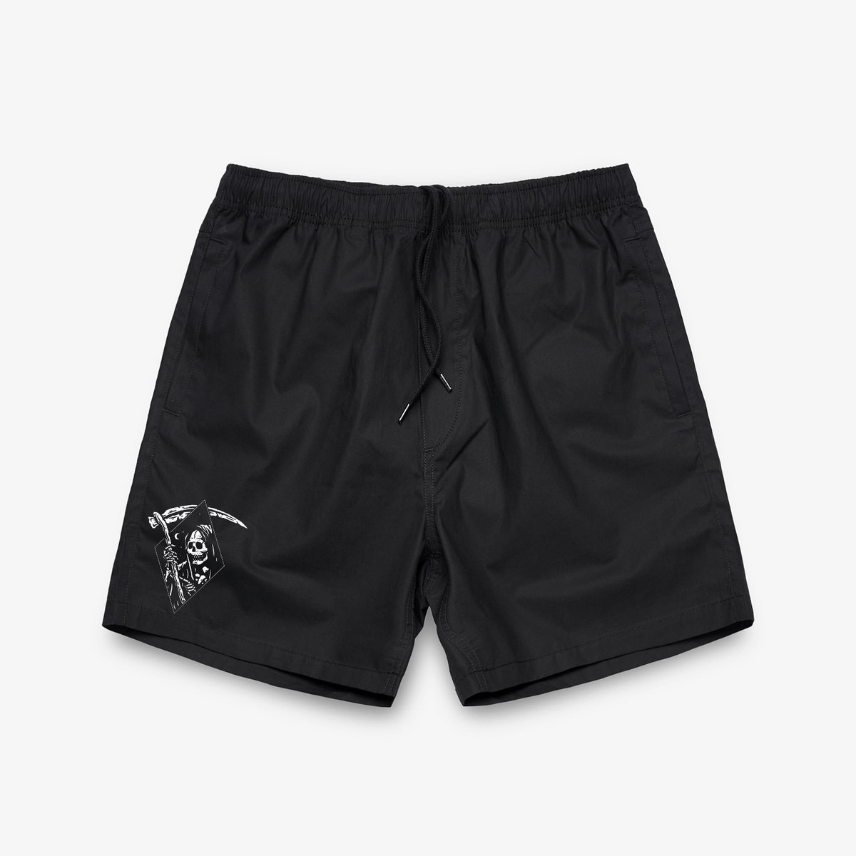 Life's Grim Black Beach Shorts