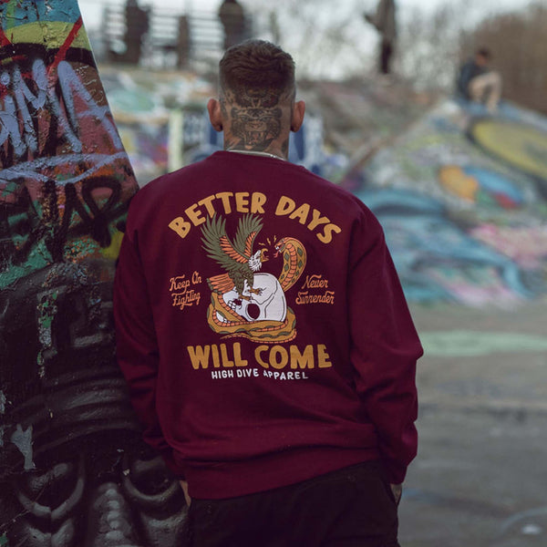 Better Days Burgandy Jumper
