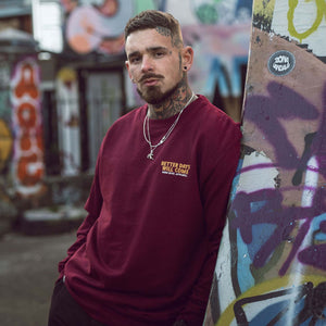 Better Days Burgandy Jumper