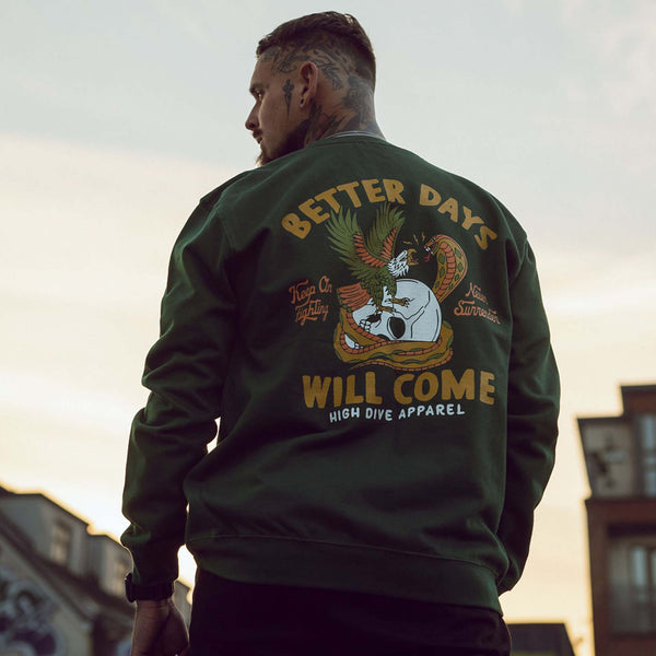 Better Days Bottle Green Jumper