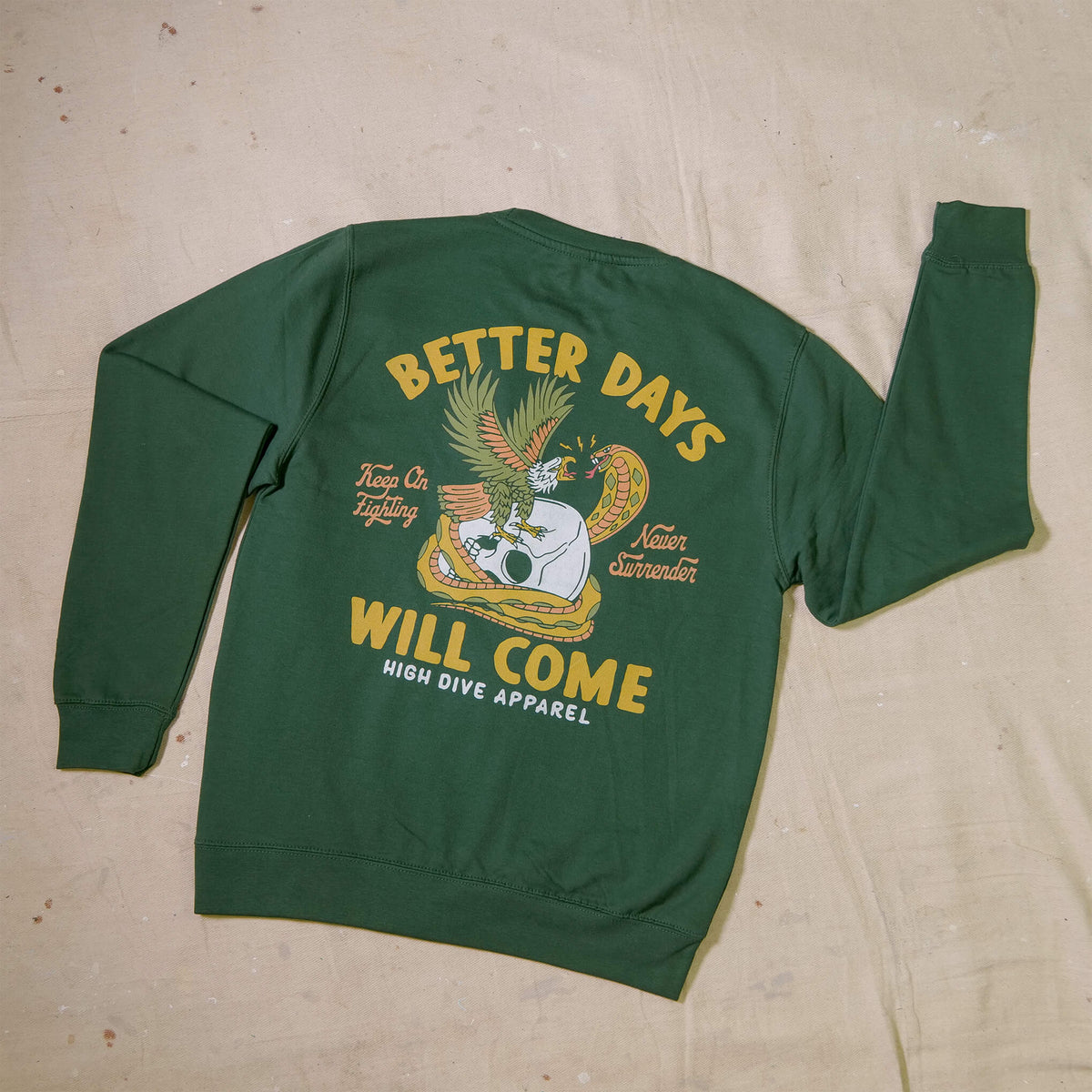 Better Days Bottle Green Jumper