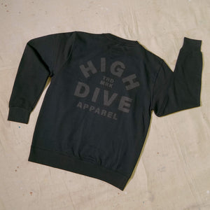 Black On Black Logo Crew