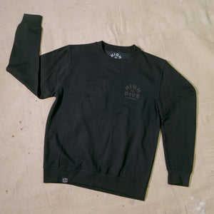 Black On Black Logo Crew