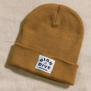 Caramel Beanie With White HDA Label