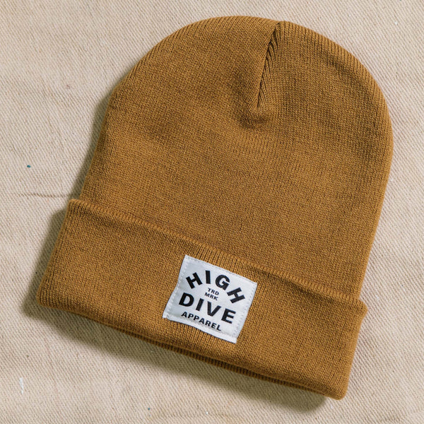 Caramel Beanie With White HDA Label