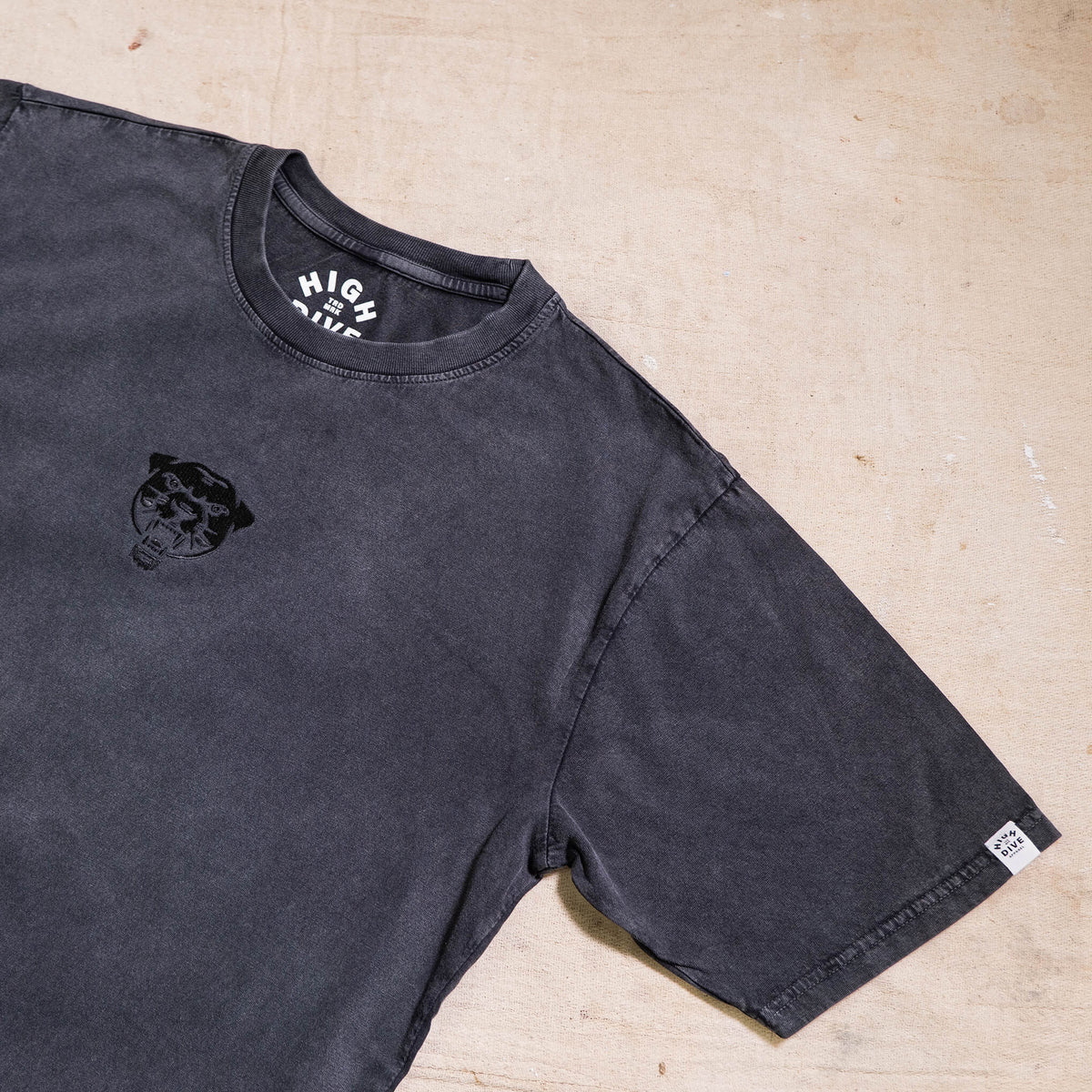 Embroidered Panther Stonewash Tee