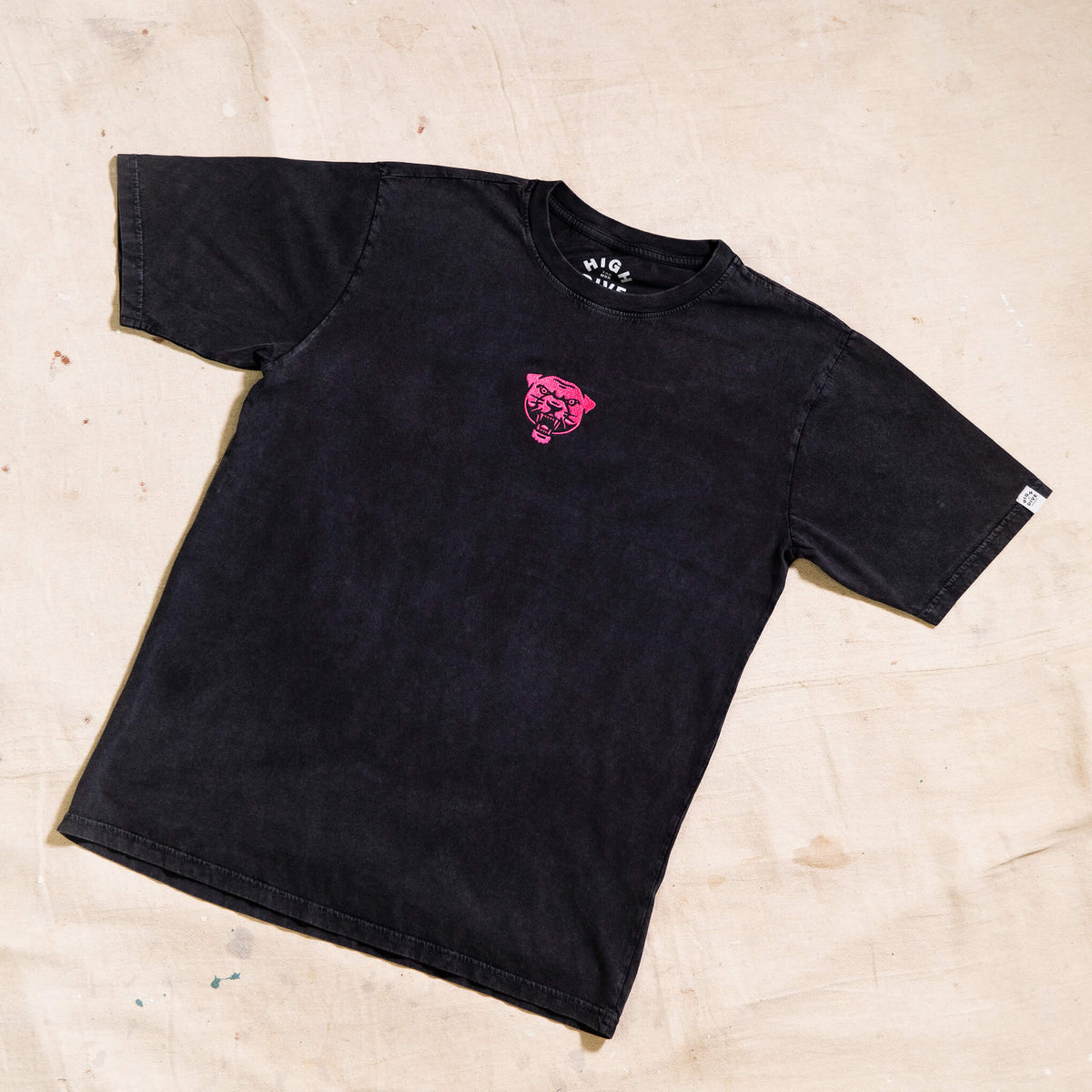 Embroidered Panther Stonewash Tee