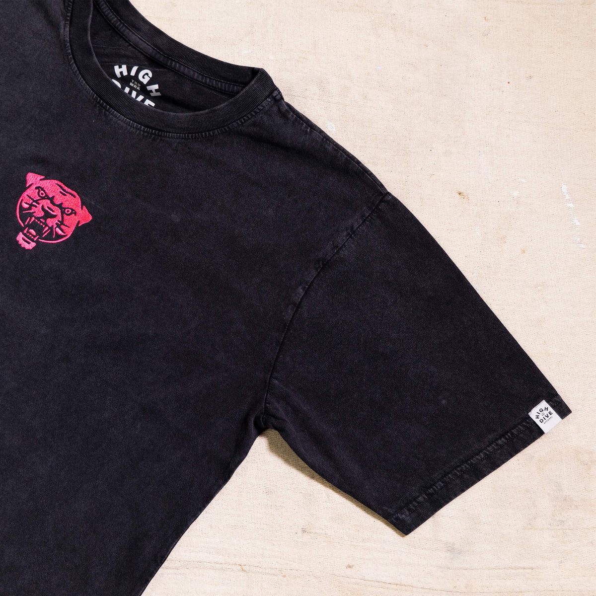 Embroidered Panther Stonewash Tee