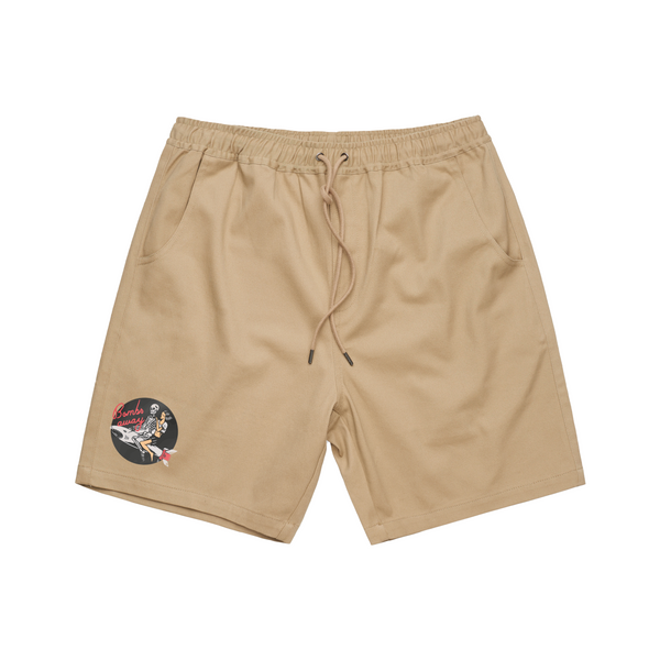 Kamikaze love Tan Walk Shorts