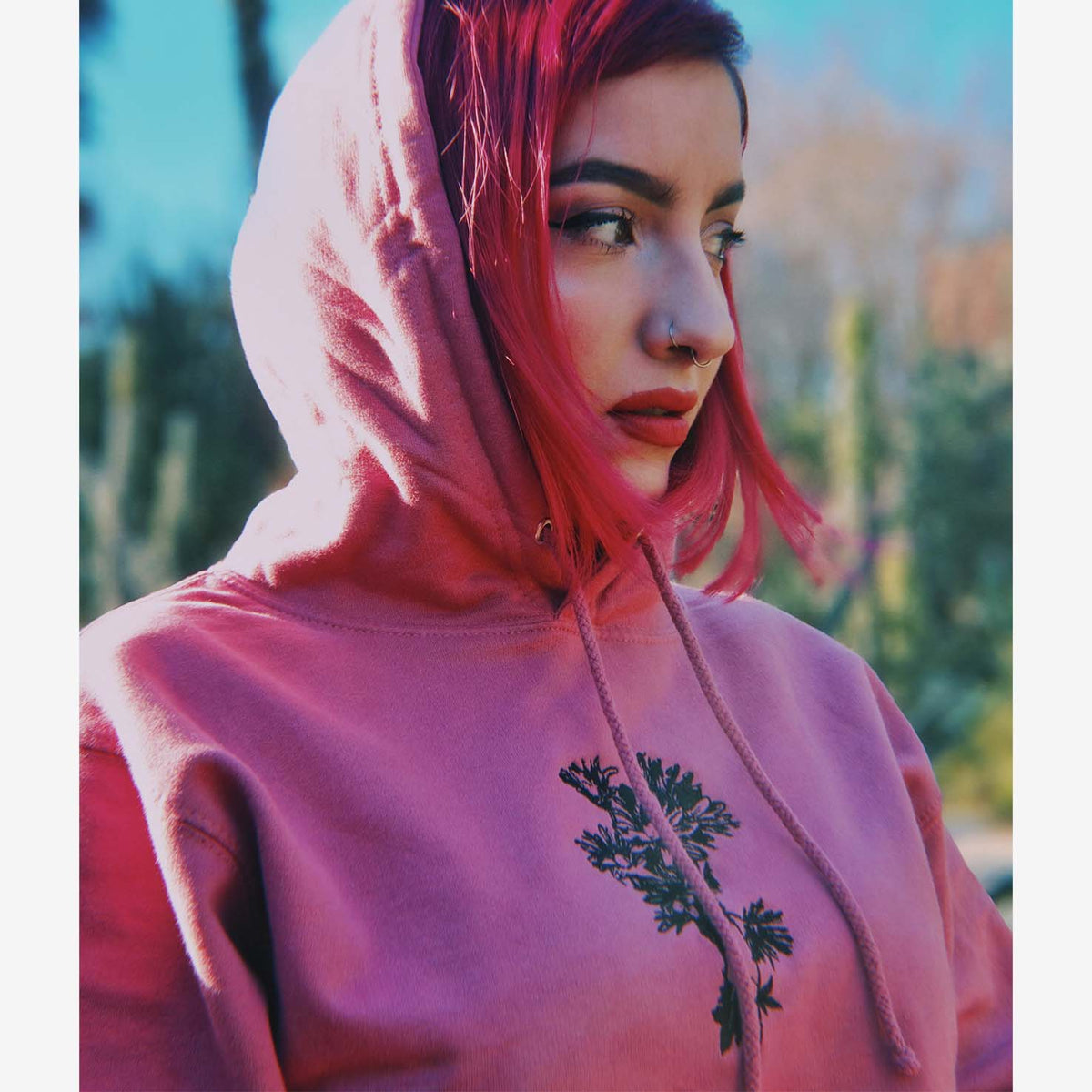 Supa Dupa Cool Embroidered Flower Hoody